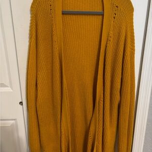 Mustard Yellow Open-Front Cardigan